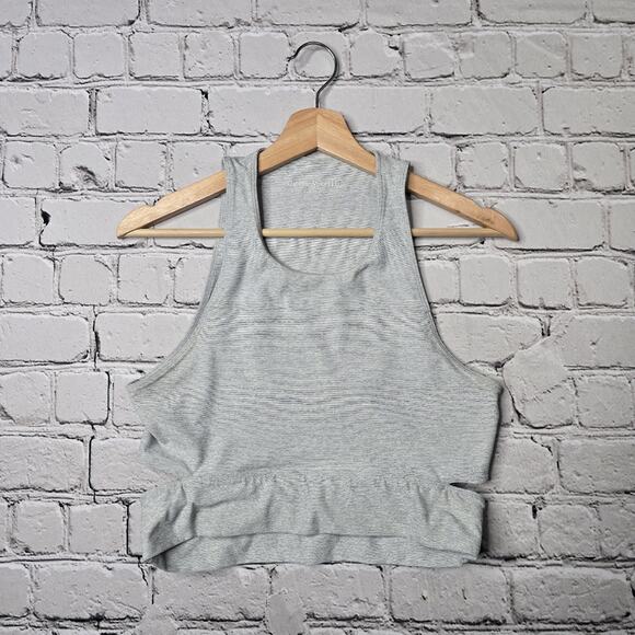 Outdoor Voices Slashback Light Gray Cut Out Detail Top Size Large - Picture 1 of 10